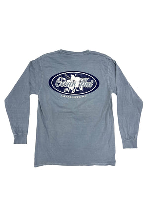 Woven Oval Long Sleeve Gray