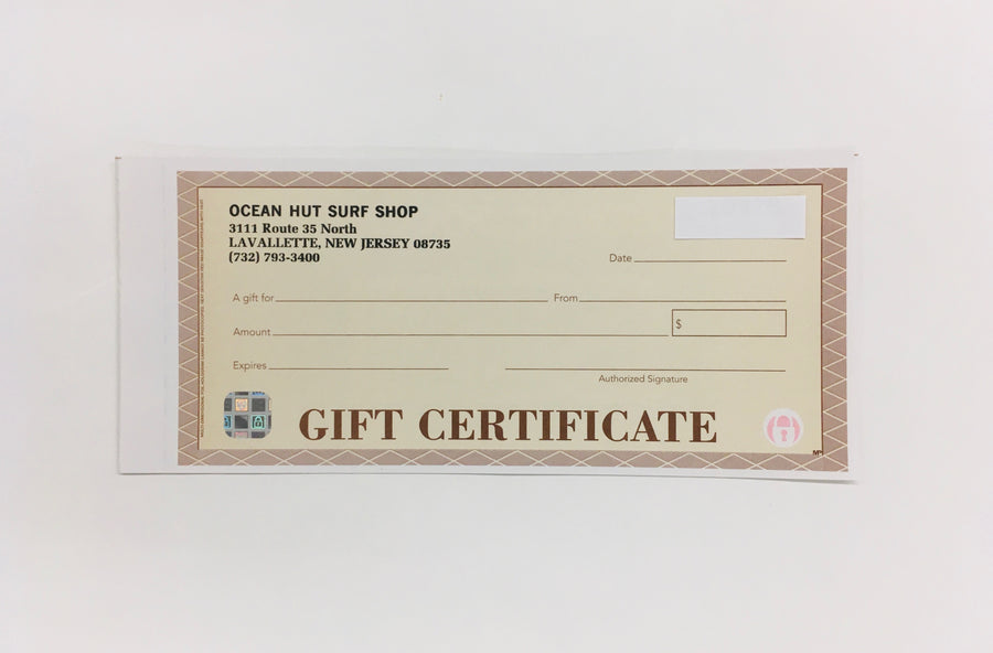 Ocean Hut In-Store Gift Card